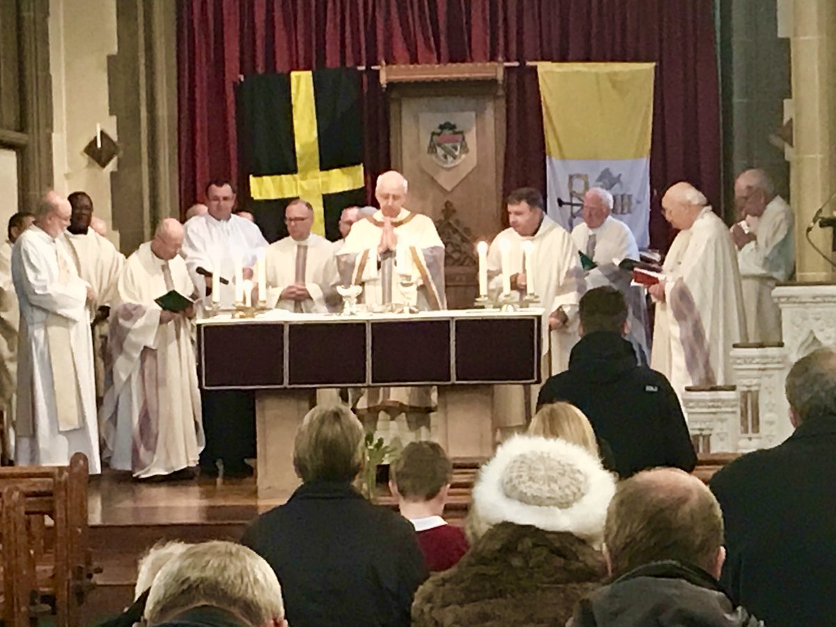 Bishop Peter celebrating Mass on St Davids Day whilst celebrating 40years anniversary to the priesthood.