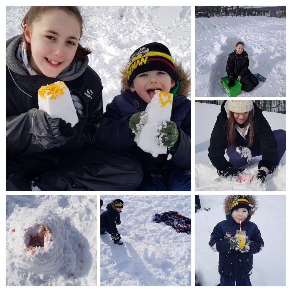 janetm26's tweet photo. @mrfeistsclass @STEMglasgow @maureen0207 @claire_harvey14 @weegieteacher @GlasgowCC @MissLMacDonald @ajcorrigan @MossparkPS @StrathDigitalEd @aford78 #snowlollies #snowslush #halfanigloo #snowvolcano to cold to finish but good efforts from my children ❄️❄️ https://t.co/ykpBRfIBQy