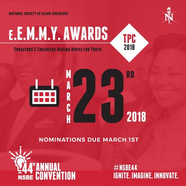 R2ProChair's tweet photo. @Region2NSBEPros Just a friendly reminder that eEMMY nominations close TODAY!

Nominate an educator or engineer making moves in their community.
https://t.co/lq0r1yLWvb https://t.co/sPLkEGnqSe