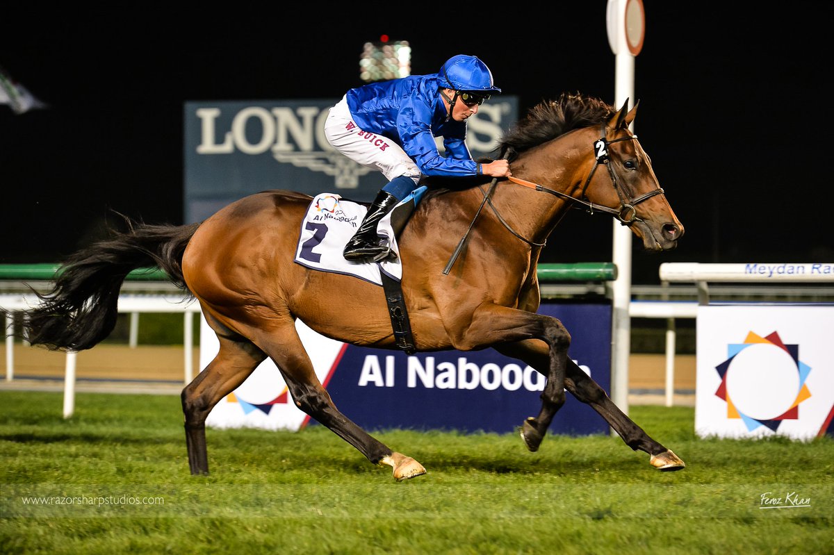 zoomnclick's tweet photo. 3rd win for #TeamGodolphin tonight with #RareRhythm and #WilliamBuick winning the Nad Al Sheba Trophy G3, trained by #CharlieAppleby https://t.co/iJ7UCU5fai