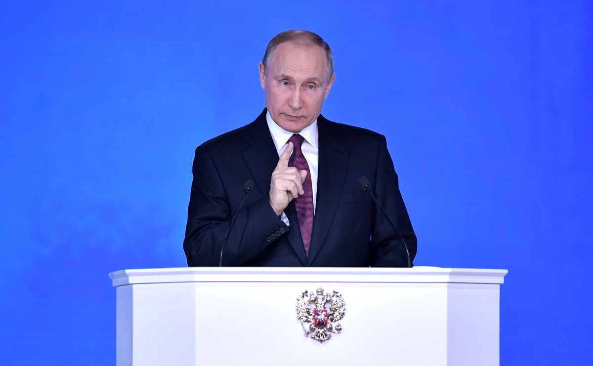 realtribune's tweet photo. Демонстрация Путиным новейшего вооружен��я – попытка остановить неадекватных американских военных https://t.co/e5235NLCF7 #Послание https://t.co/72IMWjFi6e