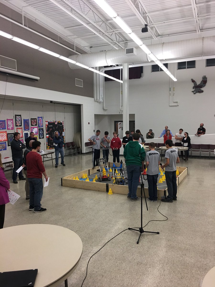 shane_hotchkiss's tweet photo. What an amazing night for BSHS Robotics team as they hosted more than 20 businesses from our community. They shared the challenge they face in competition and what they do to prepare.  I believe some strong partnerships will follow! https://t.co/OQoV88TejN