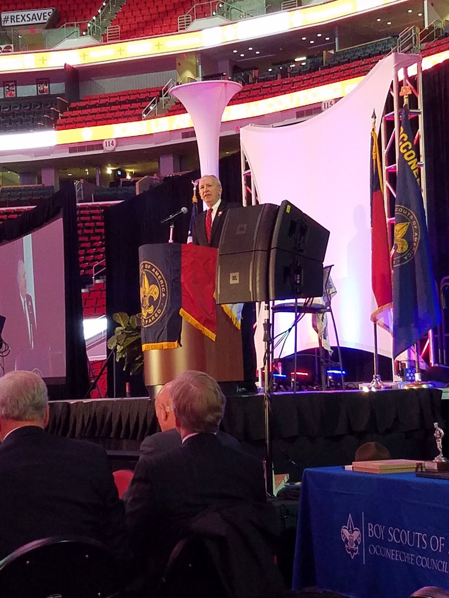 BottomGun673's tweet photo. Nc Supreme Court Justice Paul Newby opens the 2018 Friends of Scouting breakfast for the #Occoneechee Council. https://t.co/PFUafmEIU2