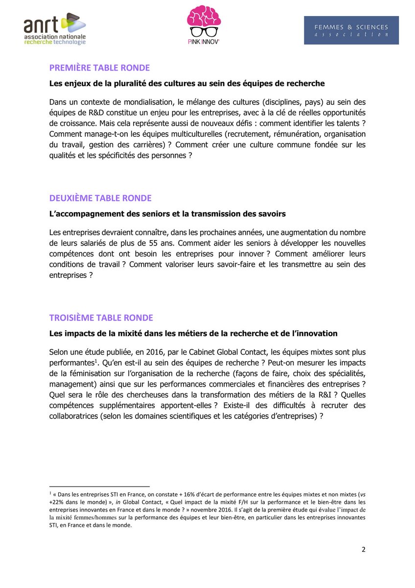 SoukeyNdoye's tweet photo. RDV le 7 mars lors du colloque « les impacts de la diversité et de la mixité sur les métiers de la recherche et de l’innovation » organisé par l’ANRT, avec Pink Innov’ et Femmes &amp; Sciences au MESRI. J’interviendrai sur l’accompagnement des seniors et la transmission des savoirs https://t.co/Vqwi3jjXRk