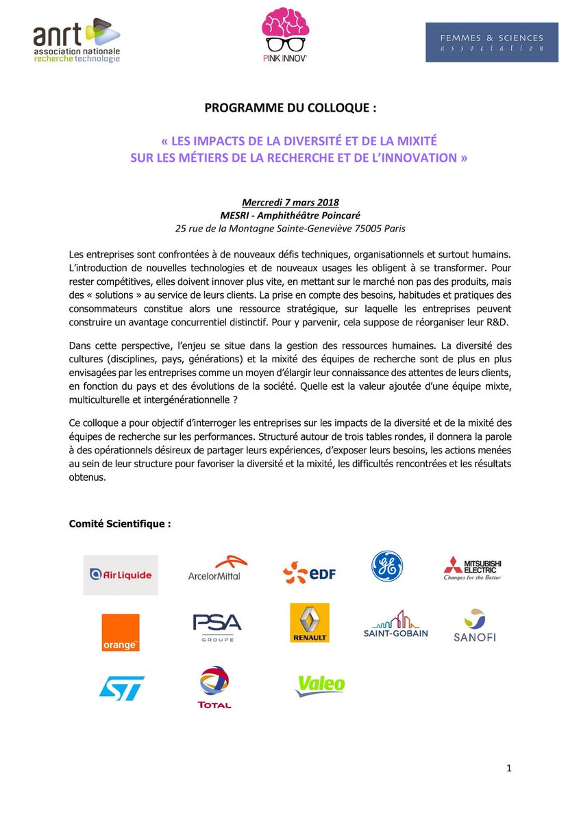 SoukeyNdoye's tweet photo. RDV le 7 mars lors du colloque « les impacts de la diversité et de la mixité sur les métiers de la recherche et de l’innovation » organisé par l’ANRT, avec Pink Innov’ et Femmes &amp; Sciences au MESRI. J’interviendrai sur l’accompagnement des seniors et la transmission des savoirs https://t.co/Vqwi3jjXRk