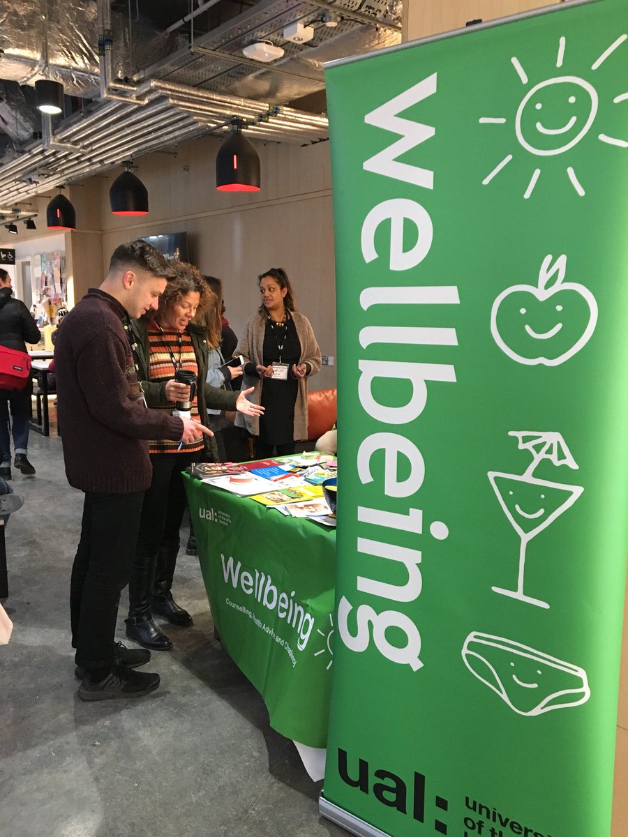UAL_well's tweet photo. #UniversityMentalHealthDay is in full swing at @CamberwellUAL! Free fruit, information and the chance to talk to @PAPYRUS_tweets https://t.co/jhGWpTpcuk