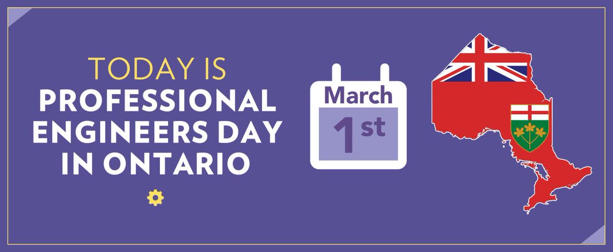 O_S_P_E's tweet photo. On your mark, get set, TWEET! Today is the first #PEngDay in Ontario. Celebrate the vital role #ProfessionalEngineers play in innovating, building &amp; safeguarding our province. Who will you recognize? Tag the engineer(s) in your life &amp; share your appreciation using #PEngDay https://t.co/KsZtsYv5Sq