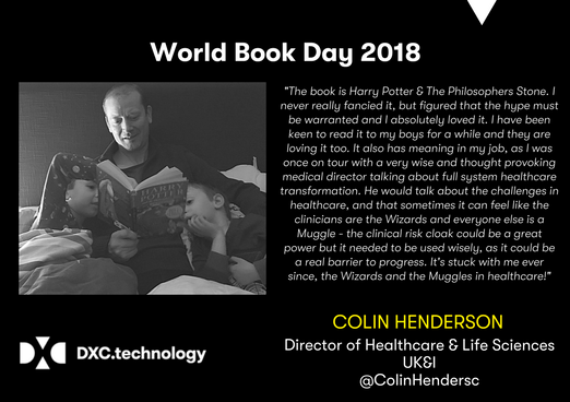 DXC_UKI's tweet photo. @ColinHendersc showing his boys the magical world of Harry Potter  #WorldBookDay #DXCFacesAndVoices https://t.co/8qlX9rDvxc