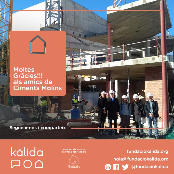 fundaciokalida's tweet photo. Per construir un projecte sòlid, calen uns fonaments sòlids. Gràcies, #CimentsMolins, per aportar el ciment i formigó necessaris per construir el primer centre Kālida a @hospitalsantpau. Profundament agraïts! https://t.co/z8FbRNgqqE https://t.co/Ael86VKDlM