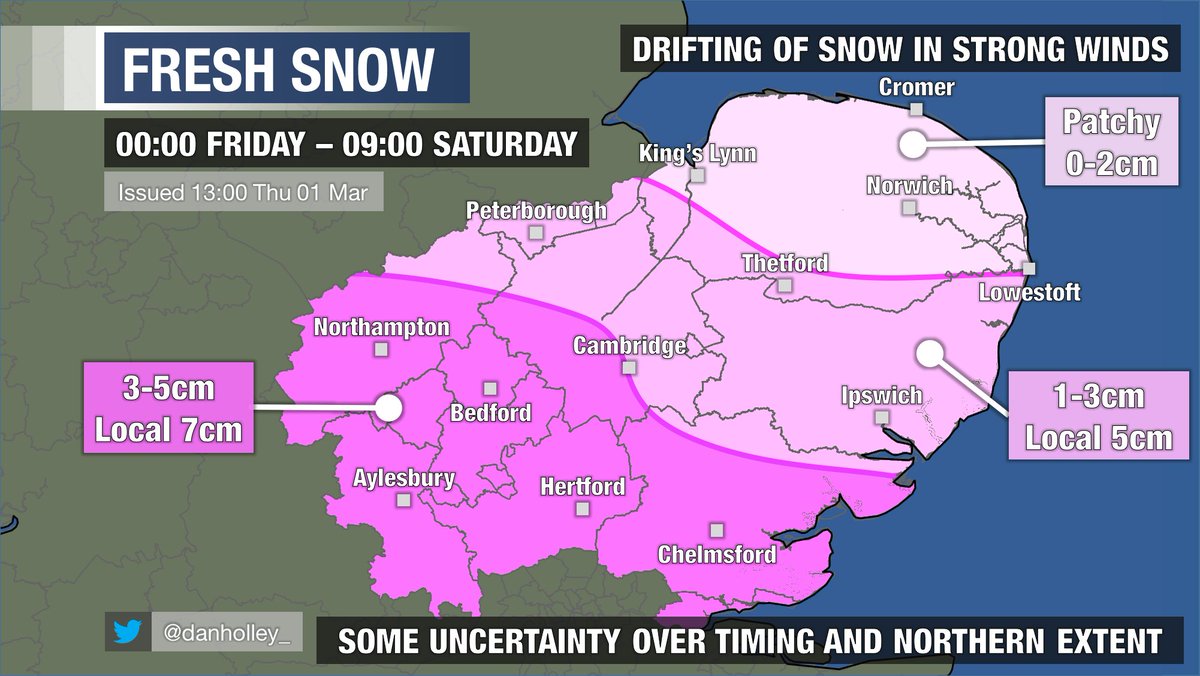 danholley_'s tweet photo. EAST - SNOW: Patchy, mostly light snow will continue overnight and into tomorrow morning, especially in the S + W. Snow will probably become more persistent in southern parts tomorrow afternoon, this gradually extending north through Friday evening and night. Best guess for now.. https://t.co/5Cs77xSdMv
