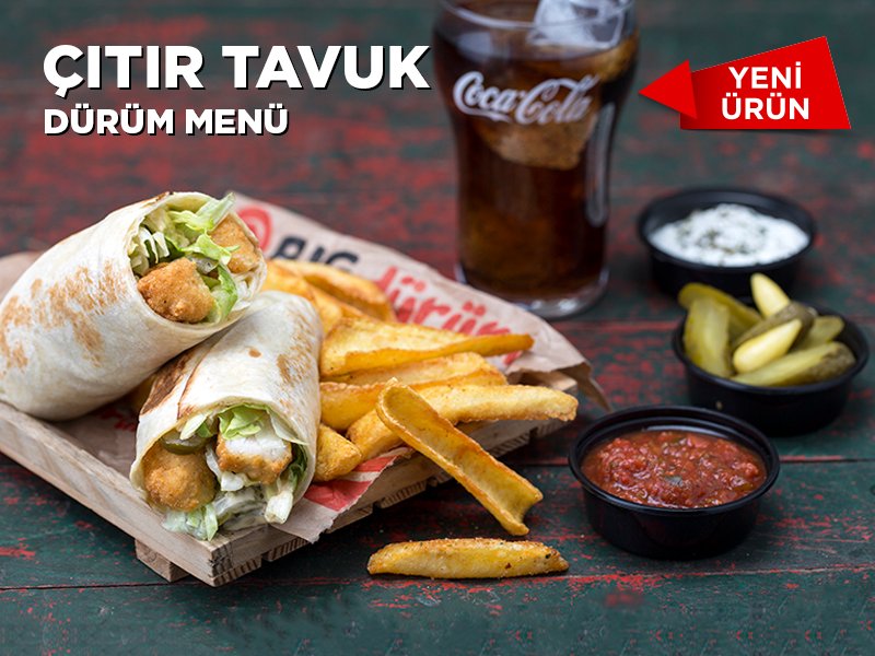 Menümüz yepyeni lezzetler ile büyümeye devam ediyor, karşınızda Çıtır Tavuk Dürüm.
Menümüzü buradan inceleyebilirsiniz: bigdurum.com
#BigDürüm #tavukdürüm #tavuk #çıtırtavuk #birbigchefsmarkası