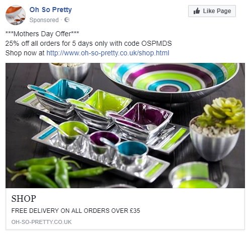 Mother Day offer 25% off all orders, only 4 days left! oh-so-pretty.co.uk 
#mothersday #mothersdaygifts #gifts #shopping