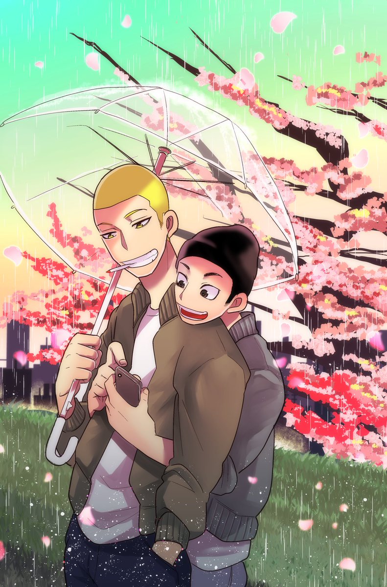 「#キツジとハル君「もうすぐバス来るってよ」 」|町田マーチのイラスト