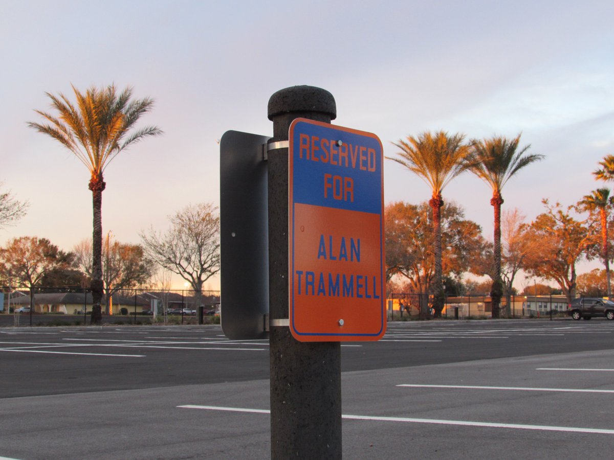 TigsFantasyCamp's tweet photo. Hall of Fame! Alan Trammell's parking space at Joker Marchant Stadium. @tigers #SpringTraining #HOF https://t.co/amsanFH1Ng