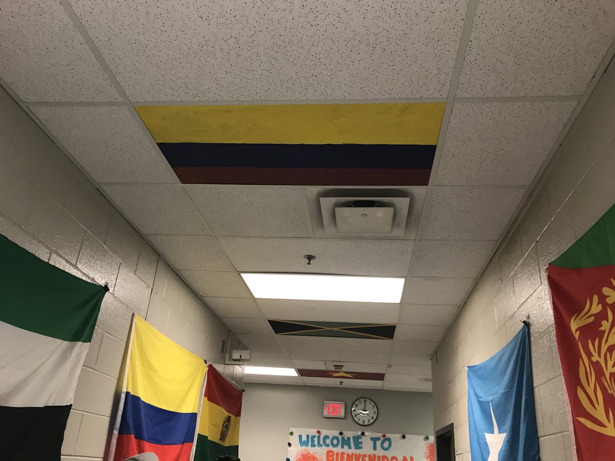 LisaWooditch's tweet photo. Check out the beautiful ceiling tiles in the world language hall they were created by the students in NAHS and thanks to Mr. Kellan Fitzgerald for coordination and installation. Great job. https://t.co/kkzVS8Kk05