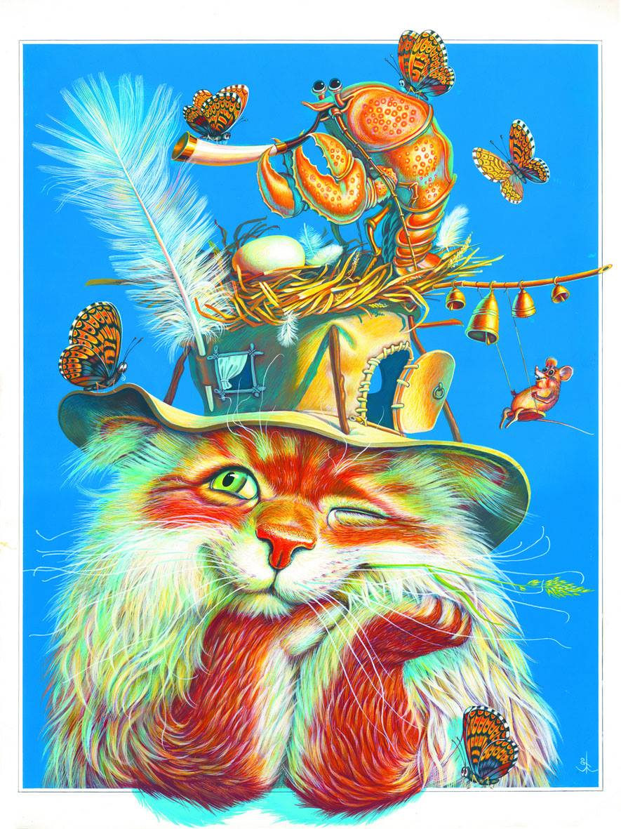 Всех котофилов и просто любителей усатых-полосатых - с днём кошек! Рисунок тульского художника Сергея Сачкова.