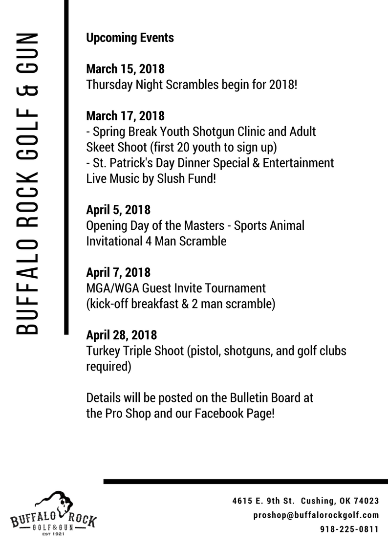 BuffaloRockGolf's tweet photo. We have some exciting things coming your way. Mark your calendars for these upcoming events! https://t.co/n7K9ITUJys