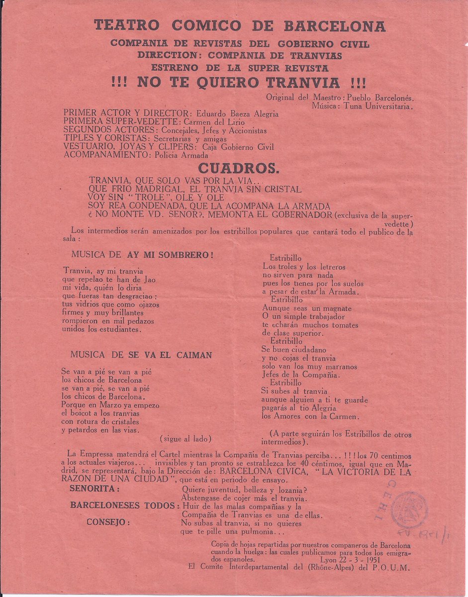bibrepublica's tweet photo. #Taldiacomavui  fa 67 anys hi va haver l'anomenada #Vaga de #Tramvies: el boicot que els ciutadans de #Barcelona van fer a la companyia de Tramvies per l'abusiu increment del preu del #bitllet! #fullsvolants #arxiupavelló https://t.co/Re2VSXE6SW