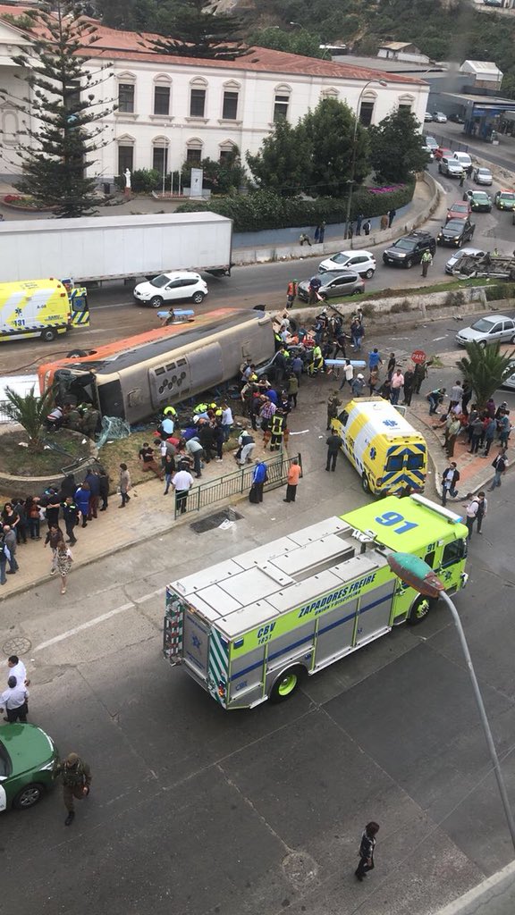 SeisQuinonesor's tweet photo. @alertaconcon, @CEValparaiso @radio_festival @GrupoWurtlitzer en estos momentos volcamiento de bus sobre vehículo en Bajada Santos Ossa, ABC en el lugar, Transito suspendido, precaución en el lugar https://t.co/1FLuibWyYO
