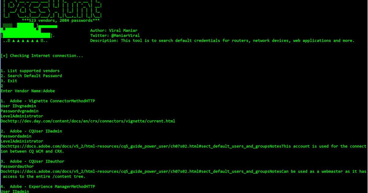 KitPloit's tweet image. Passhunt - Tool For Searching Of Default Credentials For Network Devices, Web Applications And More goo.gl/Vk3EWf #Cybersecurity #DefaultCredentials #DefaultPassword