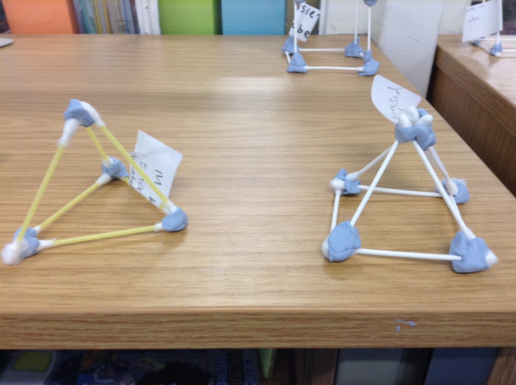 latimerprimary's tweet image. Class PK made 3D shapes using cotton buds and blu tack.  We counted the edges and vertices (corners).  Some of our shapes might need a bit of TLC when we get them home! #ClassPK #maths