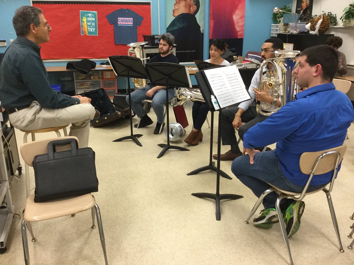 Guest conductor Sal Scarpa from <a href="/AtlanticBrass/">Atlantic Brass Band</a> works with our euphonium ensemble. #nabba2018 #brassband #euphonium