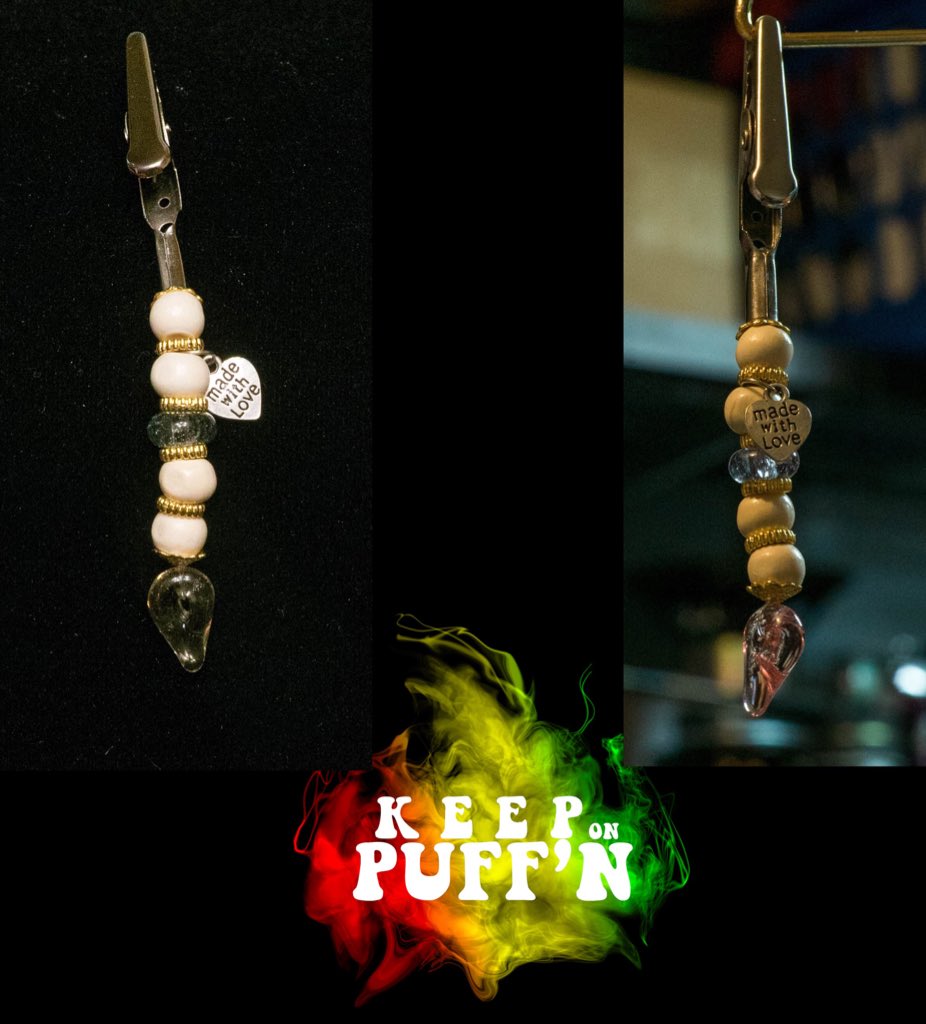 KeepOnPuffnMIA's tweet photo. CFL reactive beads on this super cute roach clip 🎀 collab with the homie wolfglassmia #keeponpuffnmia 
.
.
.
#Handmade #miamihighlife #miami  #ganjagirls #highsociety #stoner #stonernation #cannabiscommunity #highessentials  #highlife #staylifted #soflostoners  #roachclip #weed https://t.co/Ib6ECFuWiE