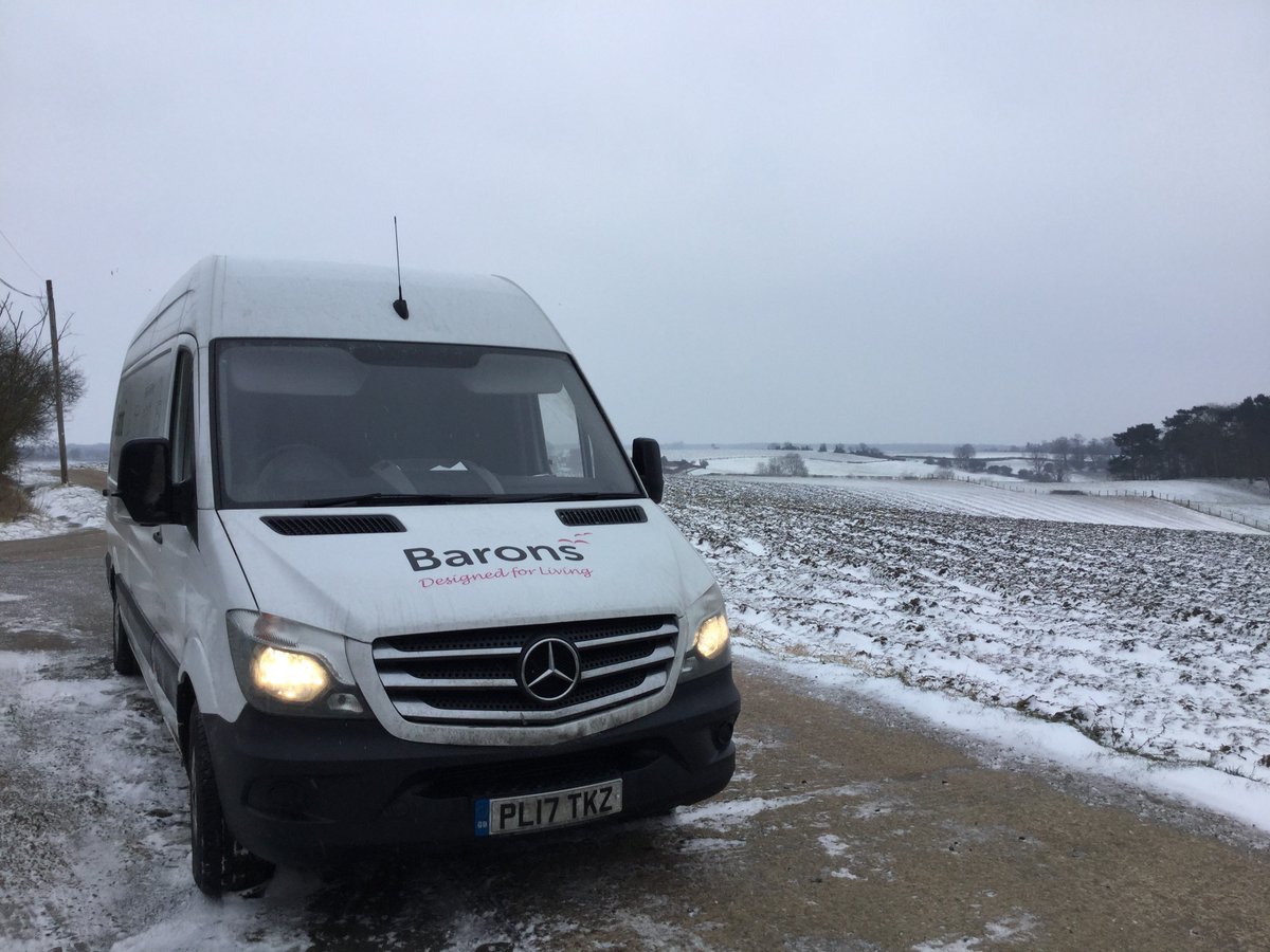 BaronsCF's tweet photo. Our #displayvan has been out on the road and it's been very #snowy! What's the #weather like where you are? #StormEmma https://t.co/Y9pjjWESsx