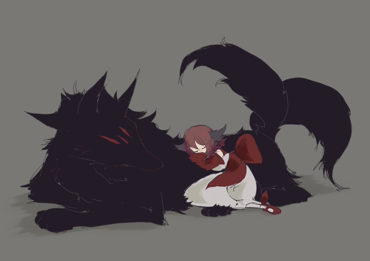 神虫からすみ オオスカシバの人 V Twitter 黒犬と少女 創作