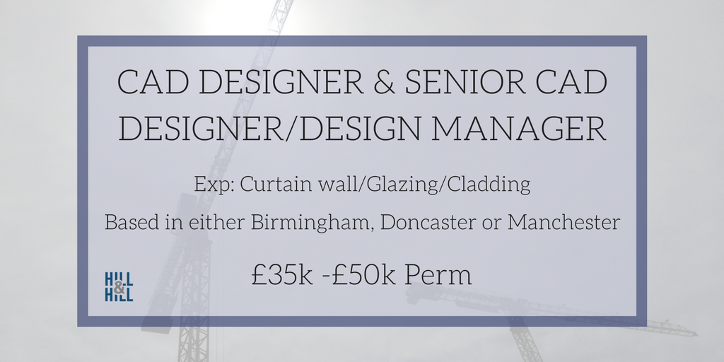 HerstToby's tweet photo. CAD Designers, new vacancy!#Job #design #drawing #Engineering #autocad #AutoCAD #cad #facades DM me or toby.herst@hillnhill.co.uk https://t.co/5m2z7F8d0Q