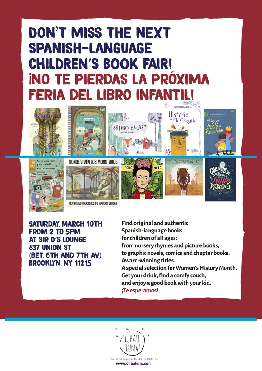 chaulunabooks's tweet photo. Our next book fair is Saturday March 10. New releases, award-winners and a special selection for #WomensHistoryMonth ¡Te esperamos! https://t.co/srkGLilIWP