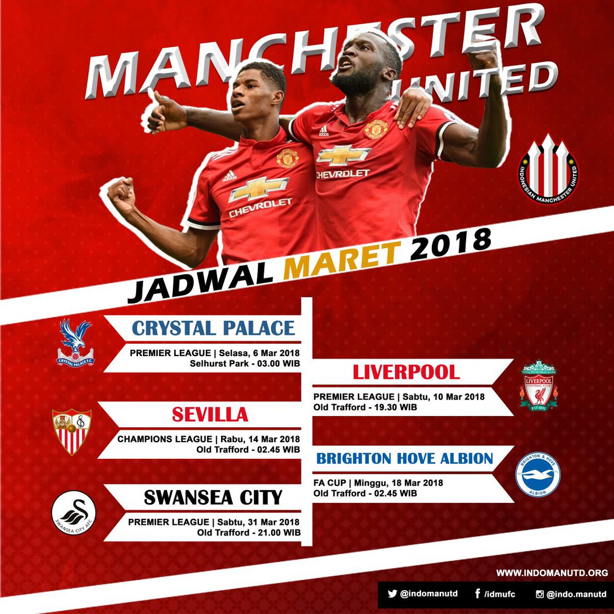 indomanutd_MJK's tweet photo. Jadwal @ManUtd di bulan maret, prediksi kalian?
.
.
.
.
#WEAREUNITEDID 
#YOUC1000ISOTONIC
#INDOMANUTD https://t.co/YyrbokiEr1