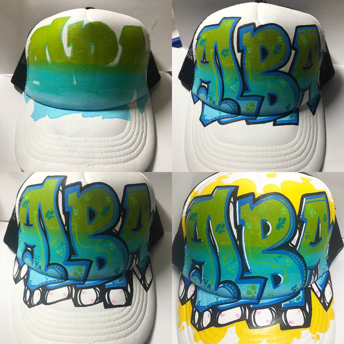CustomStation's tweet image. El paso a paso del pedido de Alba 😍✨ pedidos por direct 💖 #myhyv #alba #arte #graffiti #custom #streetart #streetstyle #moda #reyesdelbarrii