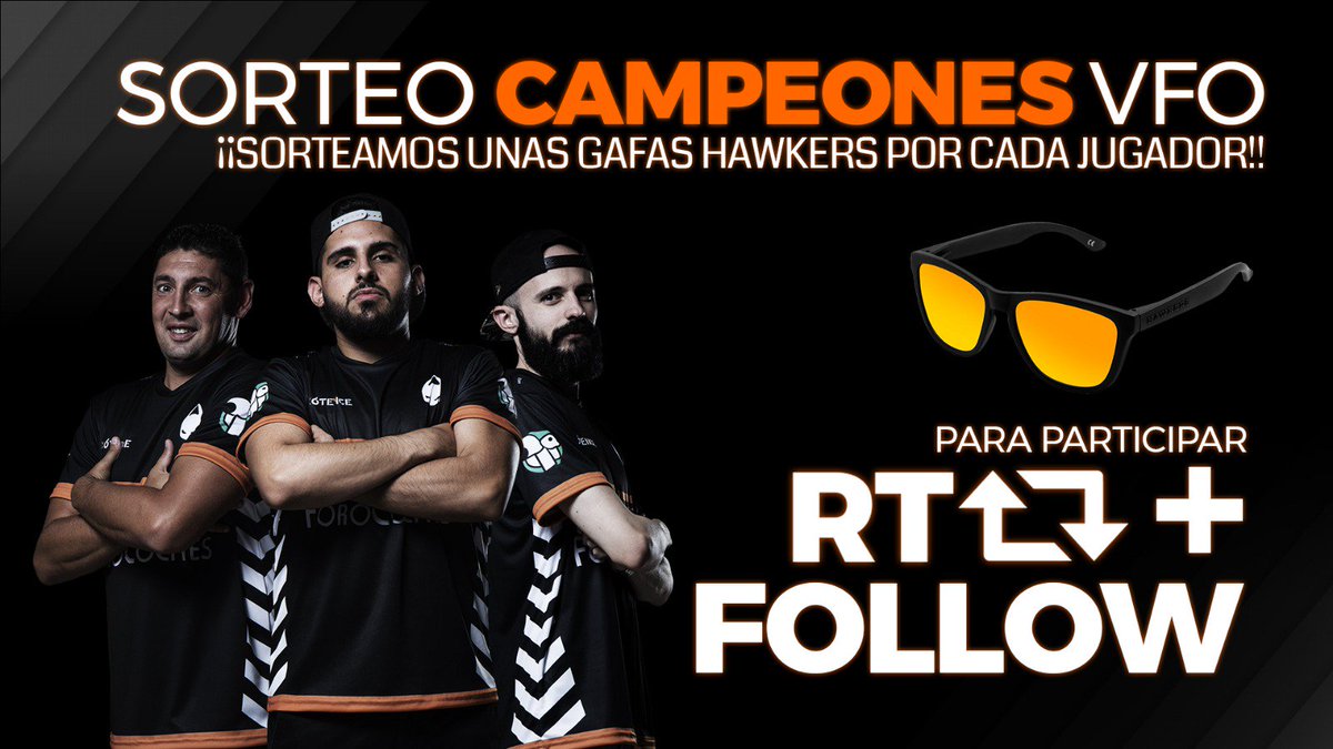 Y a todo esto! No paramos! Seguimos celebrando que somos campeones con un sorteo de unas Hawkers!

Requisitos seguir a: <a href="/Manuel10Gomez/">Manuel Espinosa</a> @teamx6tence
<a href="/HawkersCo/">HAWKERS CO.</a> 

Y RT a este tweet! Termina mañana a la misma hora!

#Gox6 #SomosDex6tence 👽💪