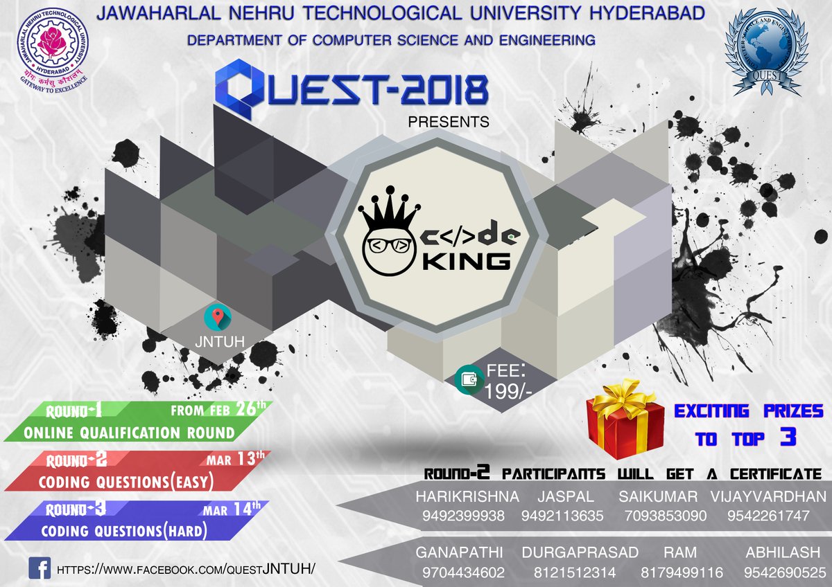 saikumarnadhenl's tweet photo. @codeking_jntuh 
#codeking_jntuh poster https://t.co/P3rLYnrP1t