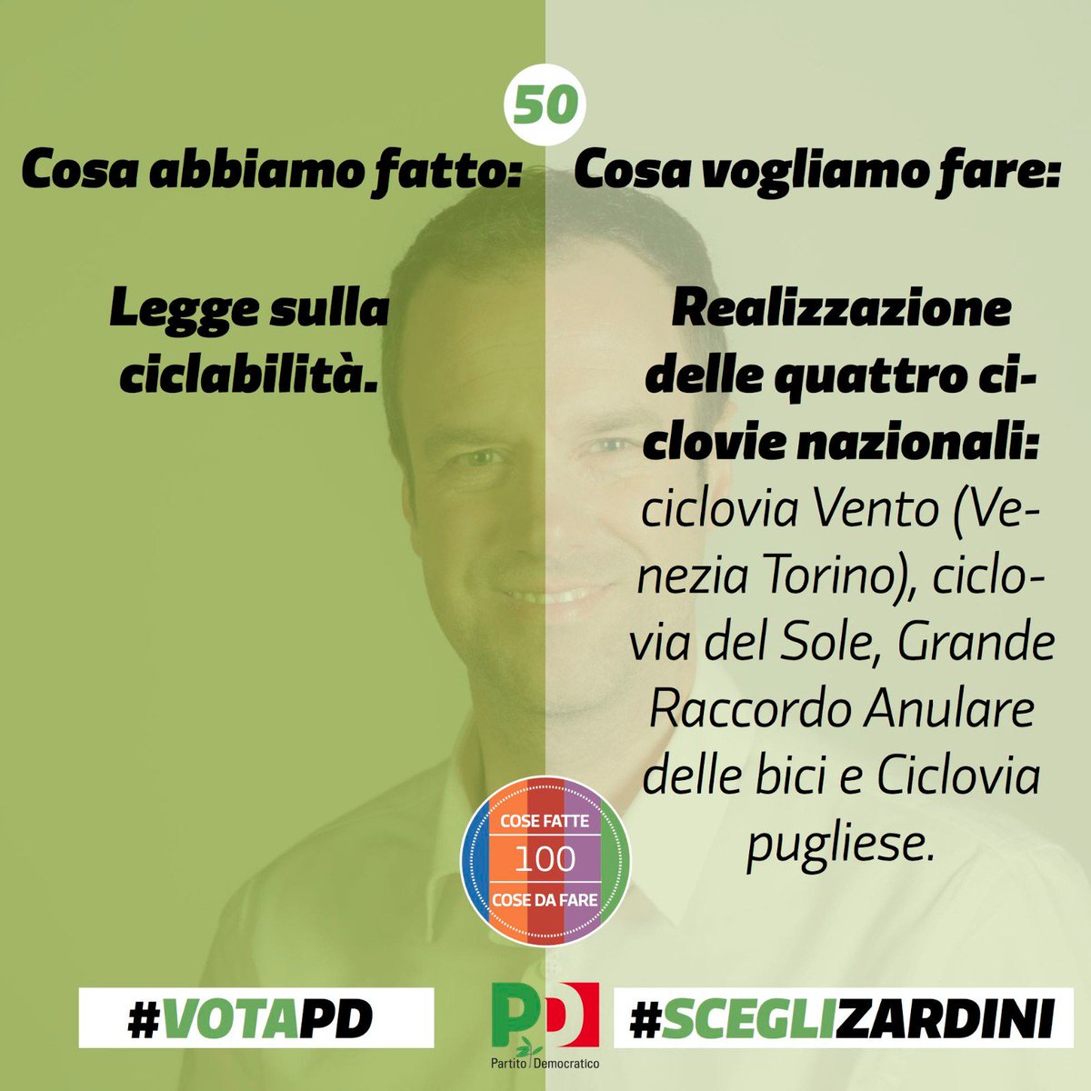100 cose che abbiamo fatto e 100 cose da fare #clima #ambiente #inquinamento #Bici #ciclabilita #mobilita #ciclovie #TASSE #fisco #evasione #periferie #programmaPD #scegliPD #votalasquadra #elezioni2018 #ElezioniPolitiche2018 #ElezioniPolitiche #politiche2018 #orgoglioPD #votaPD