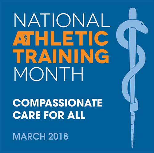 Trainer_Steph's tweet photo. It's that time of year again! March is National Athletic Training Month! Thank you to all my fellow athletic trainers out there!  If you know an athletic trainer, take a minute to shake their hand (or give them a hug 😁) and let them know you respect and appreciate what they do. https://t.co/l5UWr36pZ3