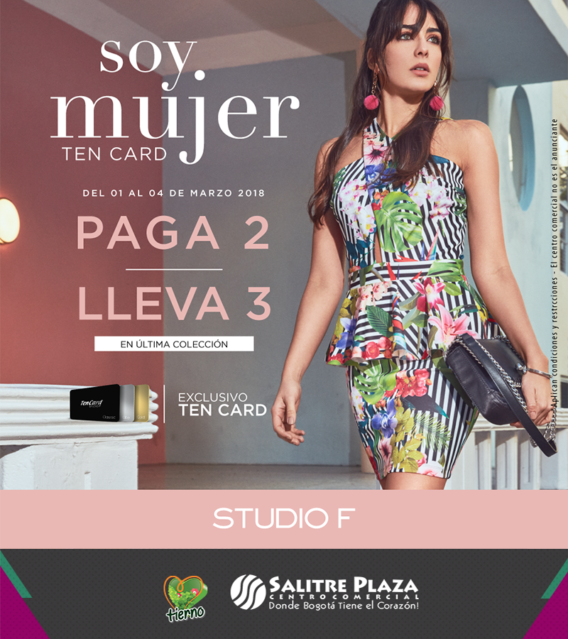 salitreplazacc's tweet image. Exclusivo clientes Ten Card de Studio F. En el mes de la mujer compra 2 prendas de últimas colección y lleva la 3ra GRATIS 👚👖👉👚👖👗😍 #SoyMujerSoyLatina #StudioF @studiofcolombia