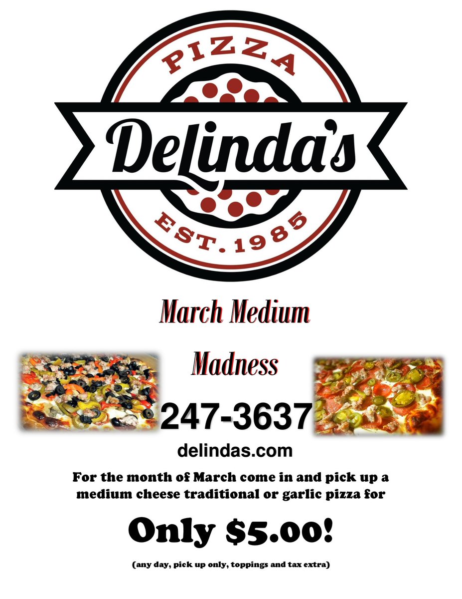 DeLindasP's tweet photo. Like & retweet for savings #delindas #pizza #delish #goodeats https://t.co/KmLRre8KKH