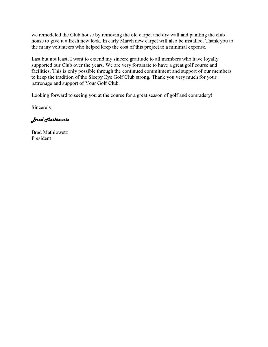 SEGolfClub's tweet photo. 2018 Sleepy Eye Golf Club membership letter is attached! Purchase a membership this year and we look forward to a summer full of fun! https://t.co/cDBHfhVOSl