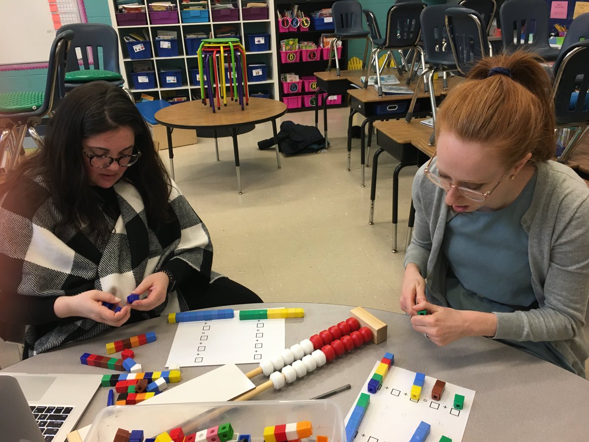 BridgeElemMath2's tweet photo. G1 Teachers doing math at a PLC Excited about the conversations we had around deepening student thinking around equivalence! Thank you @FiskeMath for the idea! #modelwithmathematics #collaboration #PLC @AGullingsrud https://t.co/XF6Awu7nu9