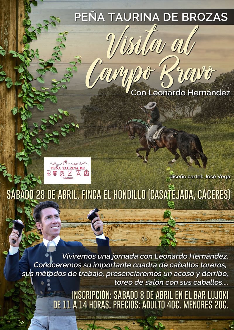 BrozasTaurina's tweet photo. El sábado 28 de abril, viviremos una jornada taurina junto a la figura del toreo del rejoneo Leonardo Hernández!!! Porque #Brozas es aficionada y entendida del Campo Bravo y del Rejoneo!! https://t.co/HOpv8b84E3