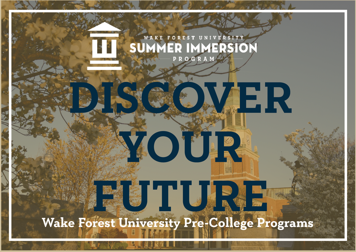 WakePreCollege's tweet photo. Your future is waiting! #WFUSIP #DiscoverYourFuture https://t.co/ZHcM6hwIkd
