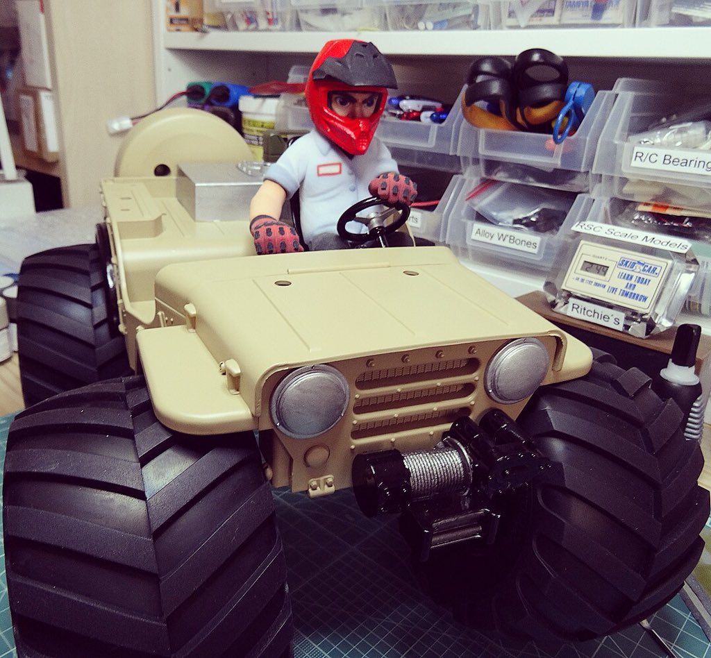 rscscalemodels's tweet photo. #Tamiya Wild Willy 2 shell and driver figure all painted for customer. 

#tamiya #wildwilly2 #wildwilly #rc #radiocontrol #rscscalemodels #rccars #rctrucks #painted #desertsand #handpainted #spraypainted #bigtyres #tyers #customer #rtr #driver #figure #happy https://t.co/SXVWhGMWGJ