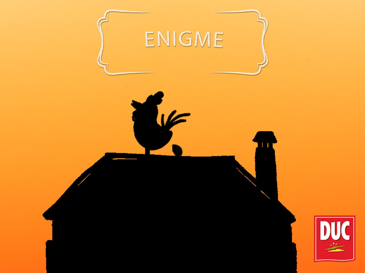 Groupe_Duc's tweet photo. #EnigmeDUC Un coq pond un oeuf sur la pointe du toit d’une maison. À votre avis, de quel côté va tomber l’oeuf, à gauche ou à droite ?

C’est bon, vous avez la réponse ? Alors dites-le nous en commentaire ! https://t.co/viKuU0yeME