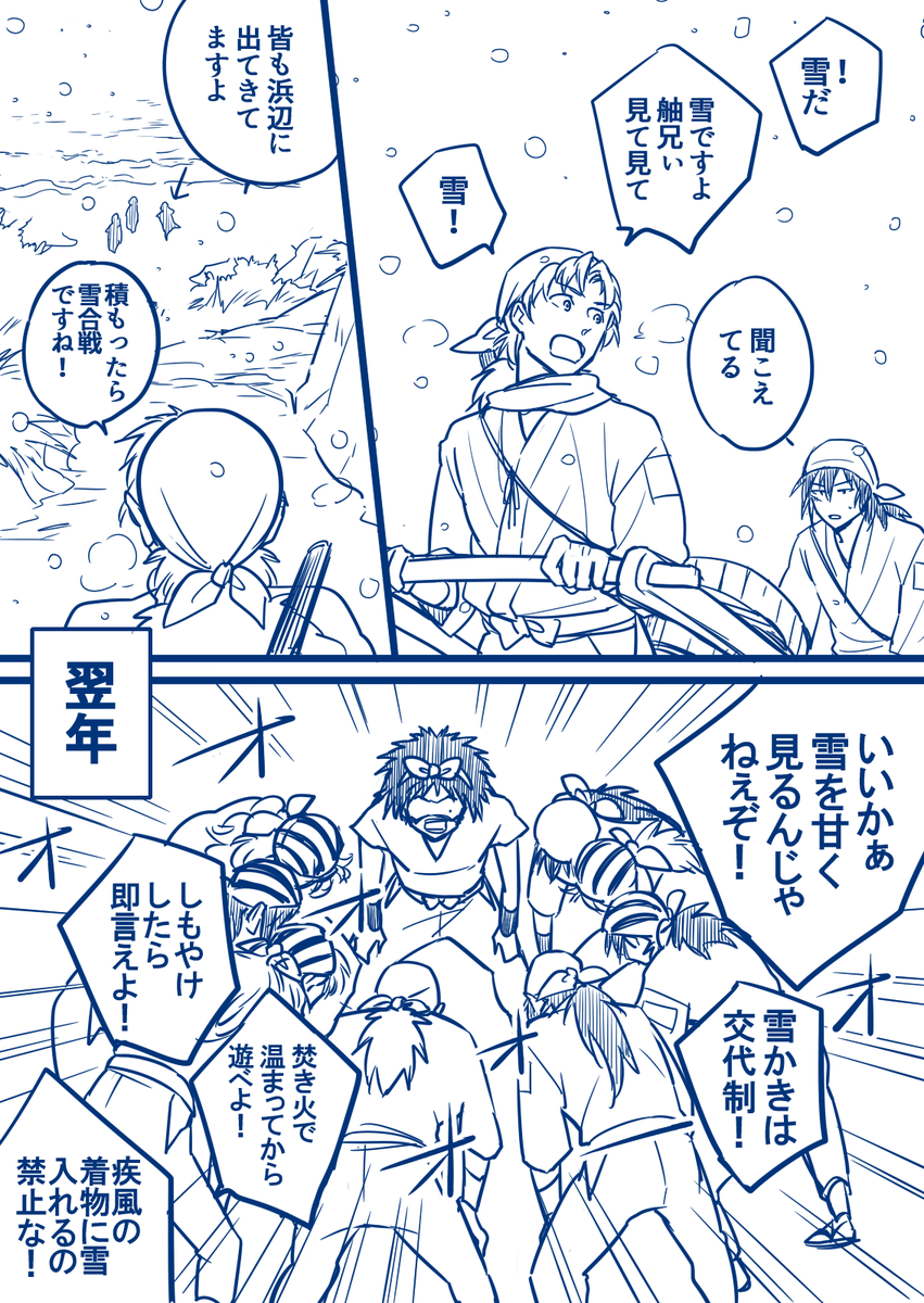 お題.8「寒波におそわれた兵庫水軍」
昨年はっちゃけた人たち 