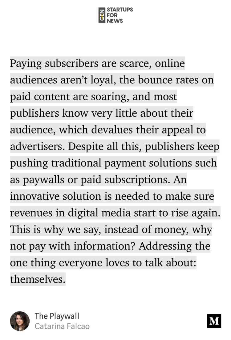 edebourgoing's tweet photo. The Playwall: the first payment solution for online content that is based on personal data as a currency https://t.co/RpNpVissN3 https://t.co/2EglrDAP8w