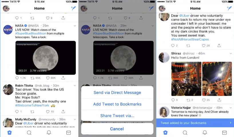 Bethy_Gray's tweet photo. #Twitter is adding a bookmarks feature, where you can mark posts to check out later. With our busy schedules this could be a very beneficial feature. https://t.co/8UMTZswgLD https://t.co/6wjOh461FM
