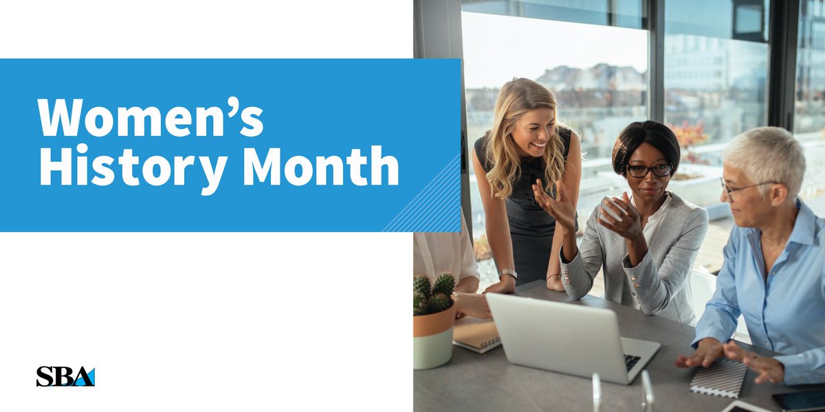 SBAgov's tweet photo. The SBA helps women #entrepreneurs launch new businesses and compete in the marketplace. Connect with the training and funding opportunities specifically for women during #WomensHistoryMonth→ https://t.co/OAhPIqJxwq https://t.co/5g9q71Pvyf