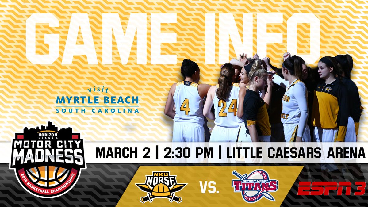 NKUNorseWBB's tweet photo. The postseason starts tomorrow! We play Detroit Mercy in the first round of #MotorCityMadness at 2:30 p.m.

Preview: https://t.co/Jljlk2IGB3

#NorseUp #TakeNotice https://t.co/ENy4h9sw2i